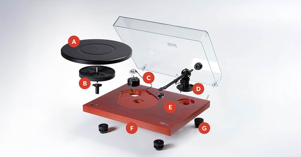 exploded diagram of turntable